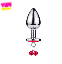 Металлическая анальная пробка Bell Circle Red M