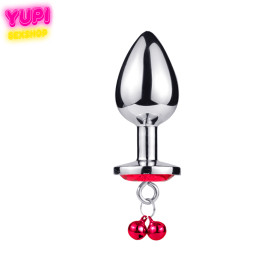 Металлическая анальная пробка Bell Circle Red M