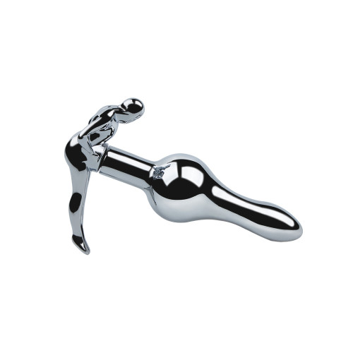 Серебристая металлическая анальная пробка Smile Plug Shaped S