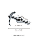 Серебристая металлическая анальная пробка Smile Plug Shaped S