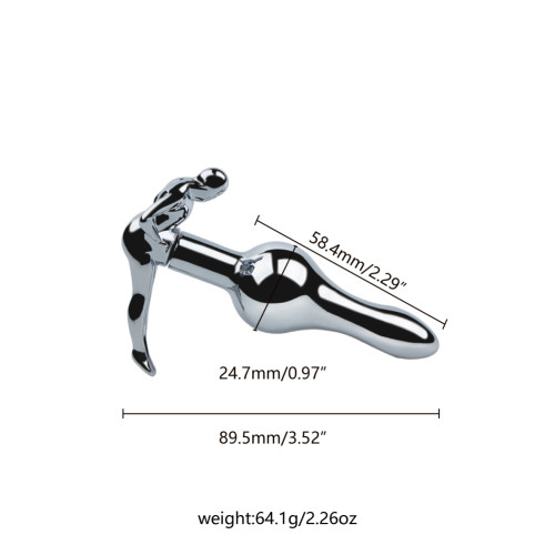 Серебристая металлическая анальная пробка Smile Plug Shaped S