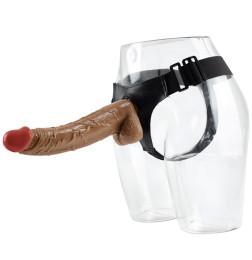 Носимый большой фаллоимитатор с трусиками-креплением Rubis Dark Flesh