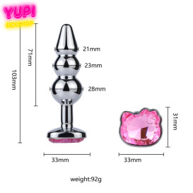 Металлическая анальная пробка Kitty Model M