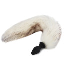 Силиконовая анальная пробка с хвостом Fox Fur Powder RCT