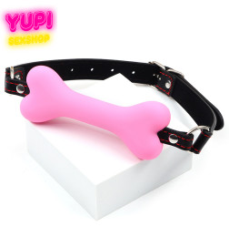 Силиконовый кляп в виде косточки Doggi Shrim Pink