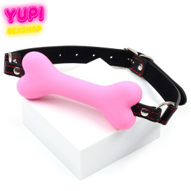 Силиконовый кляп в виде косточки Doggi Shrim Pink