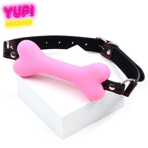 Силиконовый кляп в виде косточки Doggi Shrim Pink