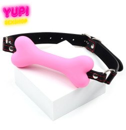 Силиконовый кляп в виде косточки Doggi Shrim Pink