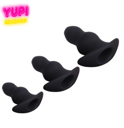 Набор анальных пробок с отверстием Hole Black