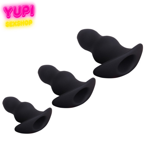 Набір анальних пробок з отвором Hole Black