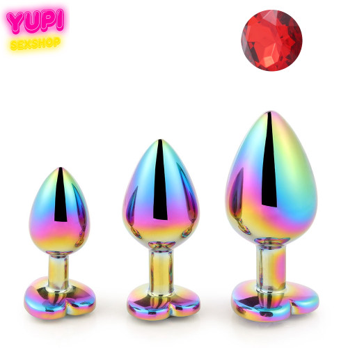 Набор перламутровых металлических анальных пробок Red