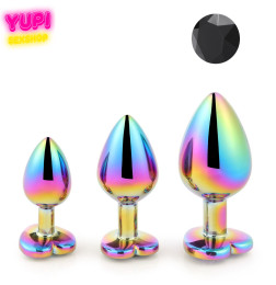 Набор перламутровых металлических анальных пробок Black