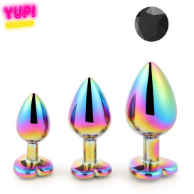 Набор перламутровых металлических анальных пробок Black