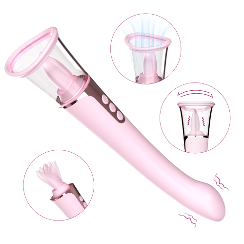 Вакуумный вибратор массажер 3 в 1 Cersei Pink