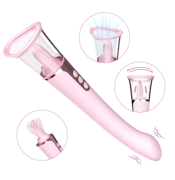 Вакуумный вибратор массажер 3 в 1 Cersei Pink