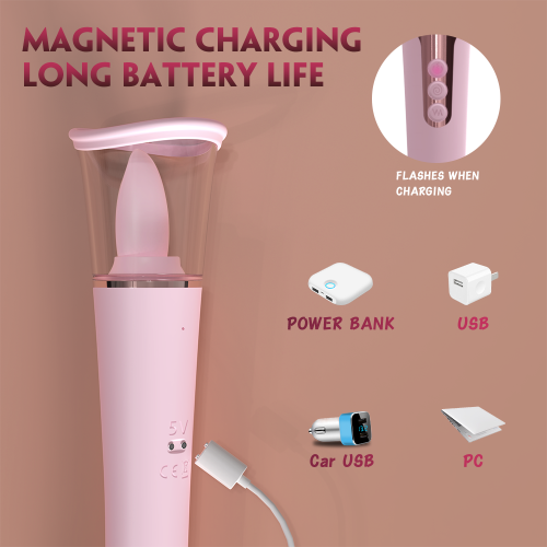 Вакуумний вібратор масажер 3 в 1 Cersei Pink