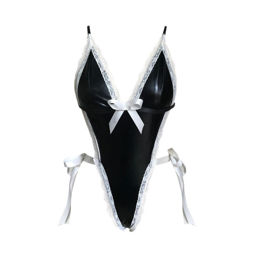 Латексное боди с открытой спиной Laura Black XL