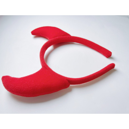 Латексный женский секс комплект дьяволицы–лиф.юбка и обручь–Hellis Love Red S