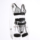 Прозрачное кружевное нижнее белье с оборками Frelly Black M