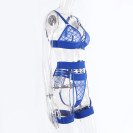 Прозрачное кружевное нижнее белье с оборками Frelly Blue M