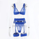 Прозрачное кружевное нижнее белье с оборками Frelly Blue L