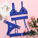 Прозора мережива нижня білизна з воланами Frelly Blue XXL