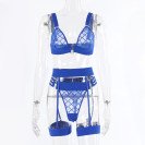 Прозрачное кружевное нижнее белье с оборками Frelly Blue XXL