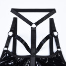 Лакований боді з нашийником та зав'язками з боків Kissmy Black S