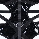 Лакированое боди с ошейником и завязками по бокам Kissmy Black S