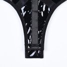 Лакированое боди с ошейником и завязками по бокам Kissmy Black S