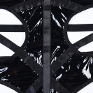 Лакований боді з нашийником та зав'язками з боків Kissmy Black XL