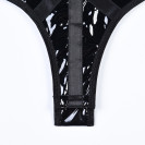 Лакированое боди с ошейником и завязками по бокам Kissmy Black XXL