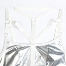 Лакированое боди с ошейником и завязками по бокам Kissmy Silver M