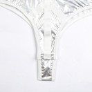 Лакированое боди с ошейником и завязками по бокам Kissmy Silver M