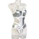 Лакований боді з нашийником та зав'язками з боків Kissmy Silver L