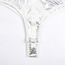 Лакований боді з нашийником та зав'язками з боків Kissmy Silver XXL