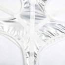 Лакований боді з нашийником та зав'язками з боків Kissmy Silver XXL