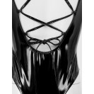 Кожаное боди с открытой спиной и на шнуровке Mona Black L