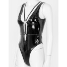 Кожаное боди с открытой спиной и на шнуровке Mona Black L