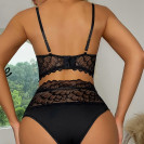 Мереживна спідня білизна з підв'язками Kaspia Black S