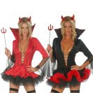 Сексуальный костюм демоницы-обруча с рожками. дьявольского трезубца Holly Crew Red
