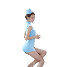 Сексуальное платье Стюардессы с разрезом спереди и сзади Nola Sky Blue