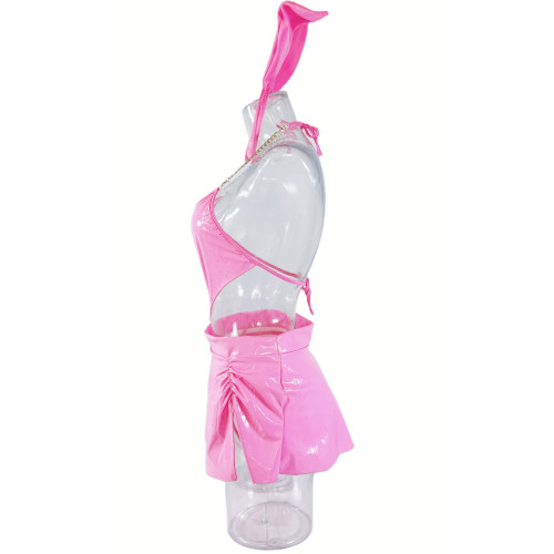 Єротичний латексний костюм Зайки Naughty Bunny Pink M