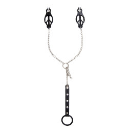 Зажимы для сосков с поводком Rokkistone Silver-Black