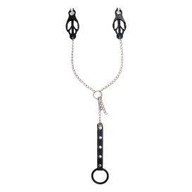 Зажимы для сосков с поводком Rokkistone Silver-Black