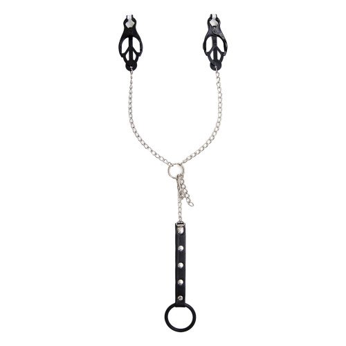 Затискачі для сосків з повідцем Rokkistone Silver-Black