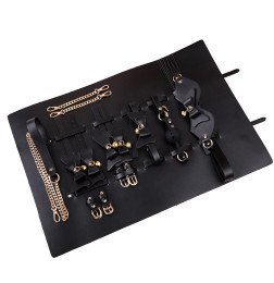 BDSM набор в кожаном чехле из 9 придметов Quest Rey Red