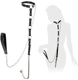 Бондажный набор с металлическим анальним крюком SH Crew Black